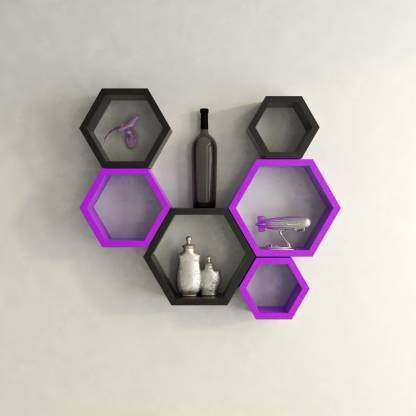 Prefect Art Wall shelf Hexagon shelves Set of MDF MDF (Medium Density Fiber) Wall Shelf