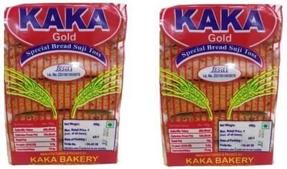 KAKA Special Bread Suji Toss, Pack of 2 (400gm Each) NA flavored Sooji Rusk
