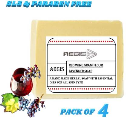 Aegis RED WINE GRAM FLOUR LAVENDER SOAP