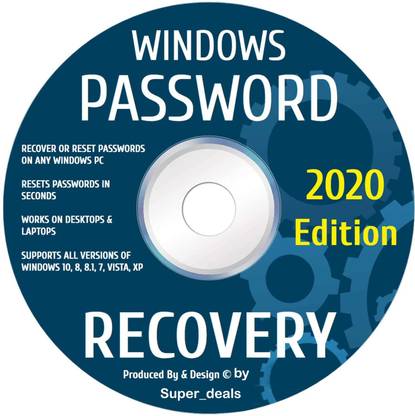 COMPATIBLE Windows Password Reset Recovery Disk Windows 10, 8.1, 7, Vista, XP Rated #1 Best Unlocker Remove Software CD DVD For All Windows PC Computers Laptops & Desktops