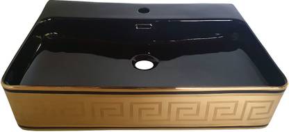 Brizzio Modern Gold Black Patterned Wash Basin 654 Table Top Basin