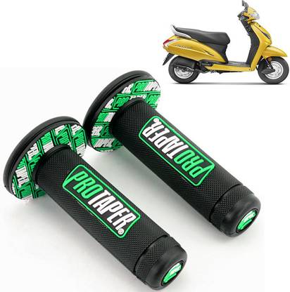 askmit Activa 5G Motorcycle 7/8 Inch Handle Grip Gel Brake Handle Rubber Black Green_G461 Bicycle Handle Grip