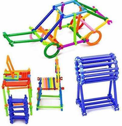 D.k toys Colourful Plastic Building Stick Educational Building Blocks Toys (Multi color) (175 pcs sticks)