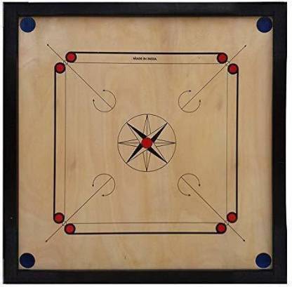 Coins & Striker k Details about   Carrom Board Wooden Size inner 23" x 23" outer 26" x 26"