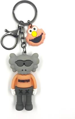 Good Goody Cute Elmo & Kaws Orange Heavy Keyring Key Chain