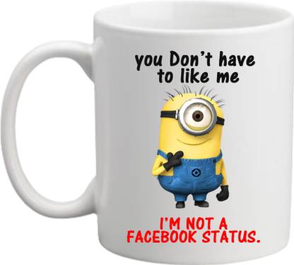 BUYMUG VASUSATI You Don?t Have to Like me Cartoon Printed Ceramic Coffee | Tea| Milk MUG-350ml With Trendy Comfortable Handle Ceramic Coffee Mug