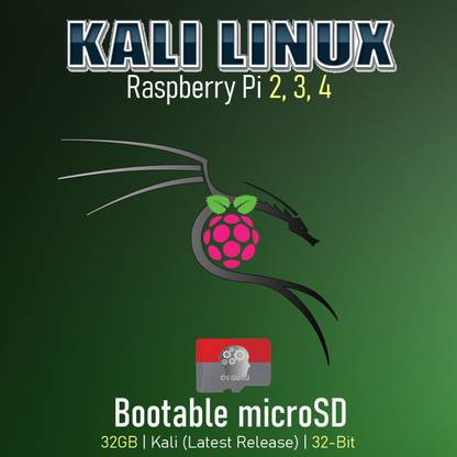 osguru K32B32G Learn Raspberry Pi and Ethical Hacking - Kali Linux 32GB Bootable microSD Card for Raspberry Pi 2, 3 and 4 (32-Bit)