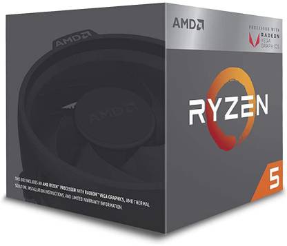AMD Ryzen 5 2400G (YD2400C5FBBOX) 3.6 GHz Upto 3.9 GHz AM4 Socket 4 Cores 8 Threads Desktop Processor