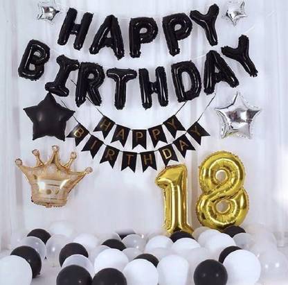 बाश न स्प्लैश सॉलिड Star & Crown Balloon (Pack of 67) लेटर बैलून