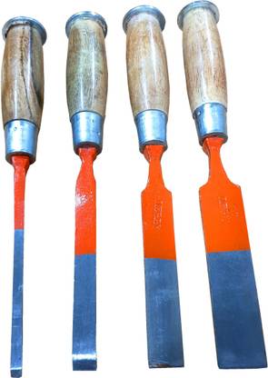 Epraiser High Quality Wodden Detachable Handle Chisel Set of 4 pcs Firmer Chisel Set