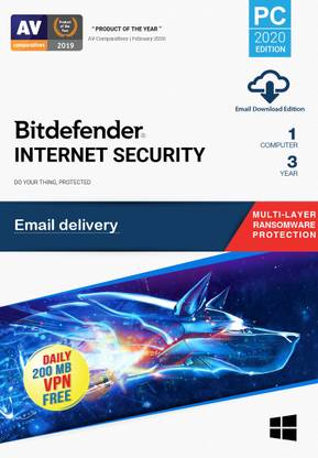bitdefender 1 PC PC 3 Years Internet Security (Email Delivery - No CD)