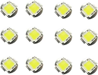 TechWiz 30w 12 volt High Power LED Chip Full Spectrum White Light (Pack of 12) Educational Electronic Hobby Kit
