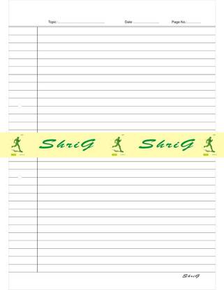 ShriG Paper Double Side Ruled A4 75 gsm Project Paper