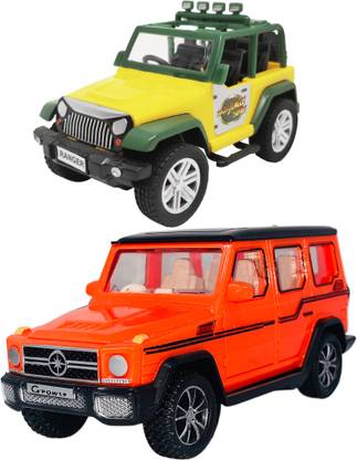 Giftary 2 Small Size Plastic Made Indian Miniature Model Jungle Adventure Jeep Toy + Mini SUV Car Toy For Boys|Children Playing Toys|Very Small Size|(2 Combo Offer)