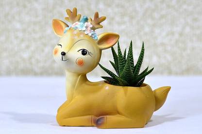 Pancikaa Deer Resin Succulent Planter Flower Pot Handicraft Planter, Plant Container Set
