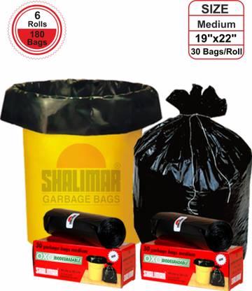 SHALIMAR Premium OXO - Biodegradable / Eco Friendly / 100% recyclable Garbage Bags (Size 48 cm x 56 cm) 6 Rolls Medium 30-35 L Garbage Bag Pack Of 180