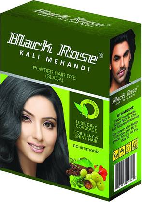 black rose Mehandi Hair Dye (Black) (Pack of 10 ) , BLACK