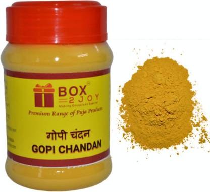 Box2joy Natural Gopi Chandan Tilak Powder - Yellow - 150 GMS Jar