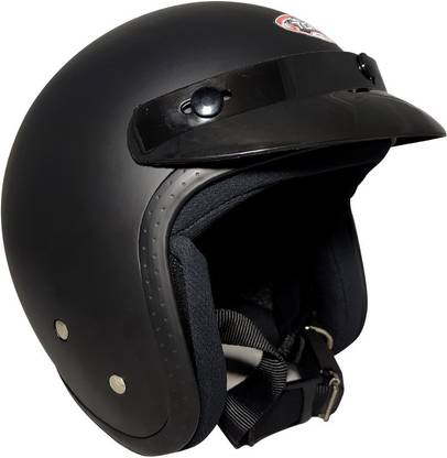 NIKKO TU-401 BLACK PLAIN-MATT-MEDIUM-OPEN FACE HELMETS Motorbike Helmet