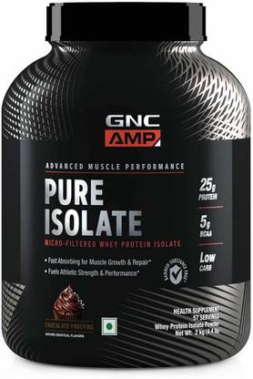 GNC AMP Pure Isolate - 4.4 lbs, 2 kg (Chocolate Frosting) Whey Protein
