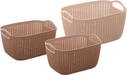 APEX Plastic Net Baskets for Storage Set of 3 Storage Basket