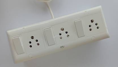 Madhav Enterprise 3 Socket Modular Extension Boards (White) 3  Socket Extension Boards