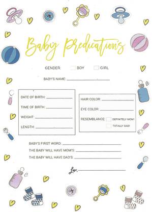 Hippity Hop Baby Gender Prediction Game, Set of 10 Cards