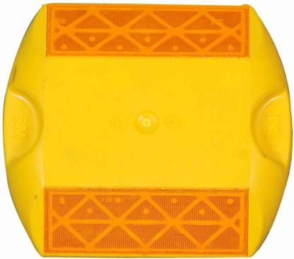 Ladwa 1 Piece Yellow Road Studs Reflectors,Great Reflecting for Speed Bumps, Sidewalks, Pedestrian Crossings, Freeways & Driveways (Yellow) Emergency Sign