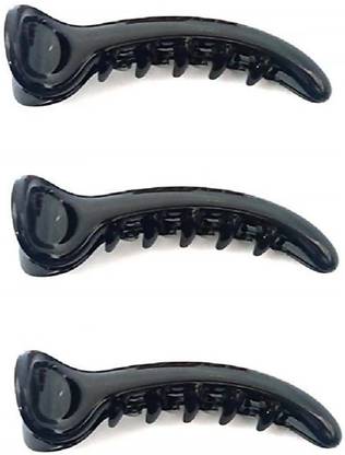 Nupremo Women's Plastic Banana Medium Hair Clutcher (Black) Pack of 3 Banana Clip