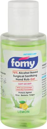 Intercorp Fomy 75% Isopropyl Alcohol-based Hand Rub Sanitizer and Disinfectant, 100 ml (Lemon) Hand Sanitizer Bottle