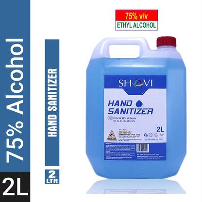 shavi Alcohol Based  2 Litre Alchohol 75% V/V Hand Sanitizer Bottle
