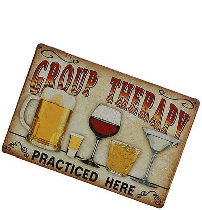 Power Up Steel Group Therapy Beer Pub Sign Name Plate