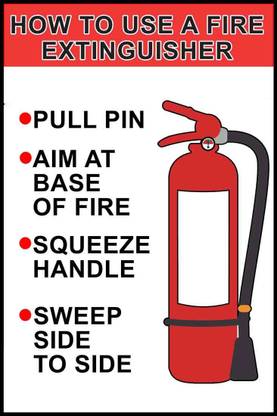 How To Use A Fire Extinguisher Waterproof Vinyl Sticker Poster || (24X18 inches) can1680-2 Fine Art Print