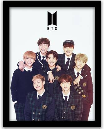 BTS Bangtan Boys Wall Frame | BTS BAND MEMBERS Framed Wall Poster Paper Print