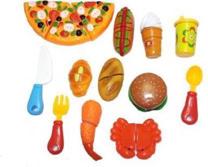 S.V.Enterprises Realistic Sliceable Cutting Fast Food Kitchen Set