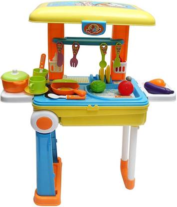 REVIVE ENTERPRISE 2 in 1 Little Chef Kitchen Set with Light & Sound for 3+ Ages Kids (Yellow)