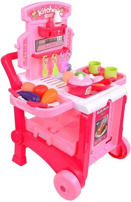 REVIVE ENTERPRISE 3 in 1 Little Chef Kitchen Set, Little Chef Kids Kitchen Play Set with Light & Sound