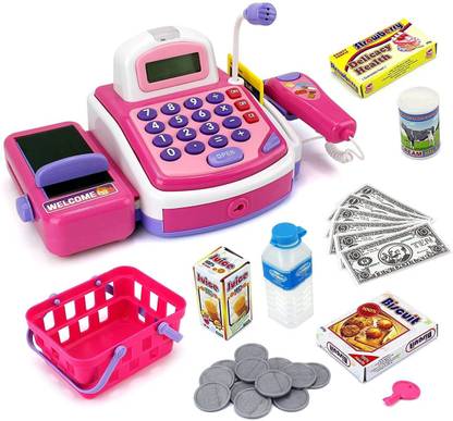 AAHANA ENTERPRISE Cash Register Pretend To Play Electronic Cash Register Toy With Actions And Sounds