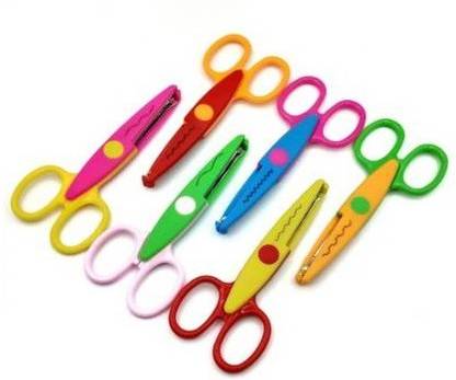 BVM GROUP Pack of 6 , Zig Zag Pattern Scissors Multicolor Scissors