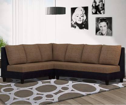 Woodcasa Dora L shape Corner Sofa Fabric 4 Seater  Sofa