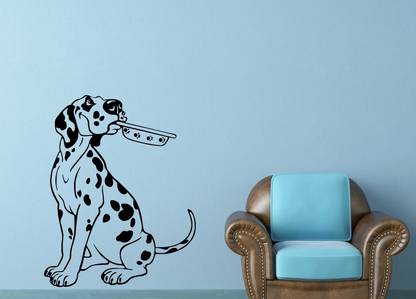 fuzzy 60 cm dalmatian dog Self Adhesive Sticker