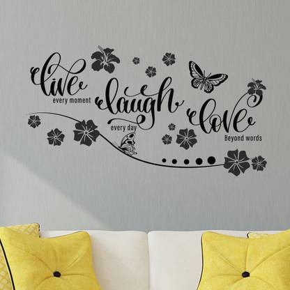 Asian Paints 58 cm Live Laugh Love' Vinyl Wall Sicker Removable Sticker