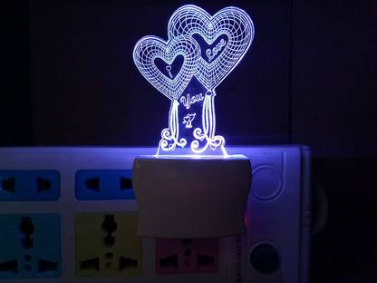 Hidden World 3D Illusion I Love You Design Night Lamp with 7 Color Changing Light for Valentines Day Gift Night Lamp