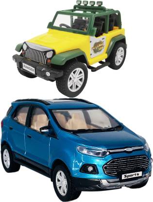 Miniature Mart Kids Small Size Pull Back & Go Mini Jeep + Eco Sportz SUV Car Toys