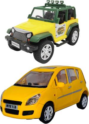 Miniature Mart Kids Small Size Pull Back & Go Mini Jeep + Ritz Car Toys