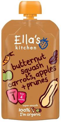 Ellas Kitchen Squash, Carrots, Apples & Prunes - 120g (Pack of 2) Baby Snacks 240 g