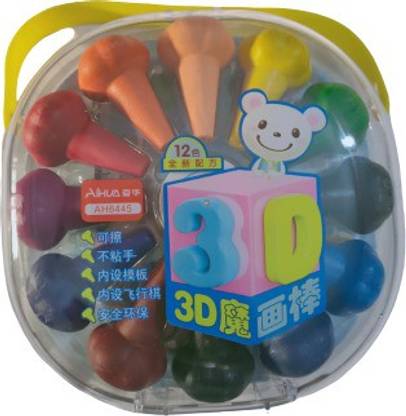 kubergift 3D Crayon colour set of 12, box of 1