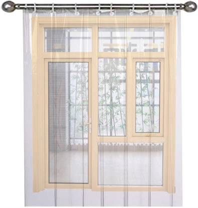 Stylista 180 cm (6 ft) PVC Transparent Window Curtain Single Curtain