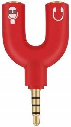 EWELL AUX Cable 0.5 m 3 Pin 3.5mm U Shape Stereo Jack Audio Headset Connector Adapter Headphone Splitter 0.05 m AUX Cable red-f