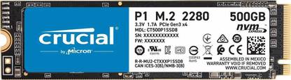 Crucial P1 500 GB Desktop, Laptop Internal Solid State Drive (SSD) ((CT500P1SSD8) NAND)